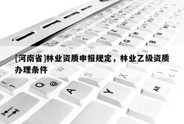 [河南省]林业资质申报规定，林业乙级资质办理条件