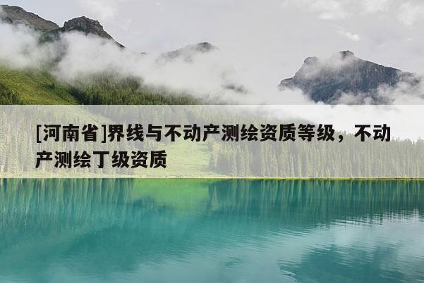 [河南省]界线与不动产测绘资质等级，不动产测绘丁级资质