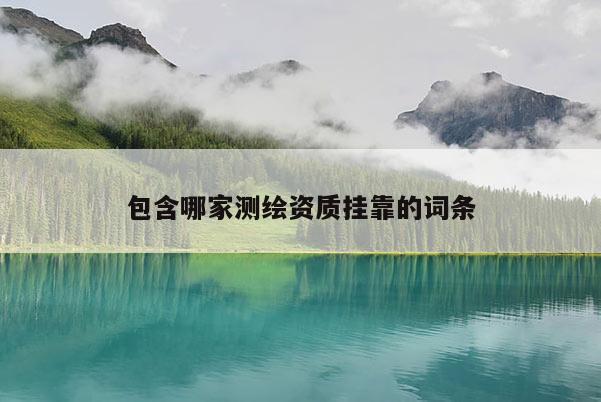 包含哪家测绘资质 *** 的词条